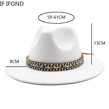 Kış fötr şapka Şapka Kadınlar İçin 59-61CM Büyük Boy Fötr Caz Şapka Fascinators Düğün Kilise Parti Kap chapeau femme
