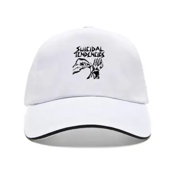 İntihar Eğilimleri Fatura Şapka Beyaz beyzbol şapkası Erkekler Karikatür Baskı Pamuk Fatura Şapka Snapback Müzik beyzbol şapkası s