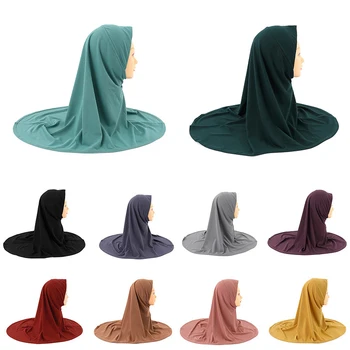 Tek Parça İslam Kap Kadınlar İçin başörtüsü Namaz Kap Başörtüsü Müslüman Kap Düz Renk Headwrap Çocuk Kız golf sopası kılıfı Başörtüsü Kap