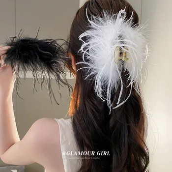 Sonbahar Kış Akrilik Saç Klipleri Niş Tasarım Yüksek dereceli Ins Tutucu Geri Kafa Disk Saç Köpekbalığı Klip saç süsü kadınlar için