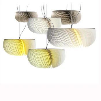 Modern Silve yaratıcı LED kolye ışıkları Nordic parşömen yemek oturma odası sanat asılı lamba yatak odası tasarımcı romantik armatürleri
