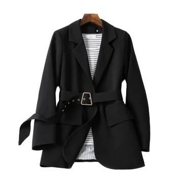 Bahar Siyah Küçük Takım Elbise Ceket Kadın 2023 Kore Takım Elbise Üstleri Bayanlar Rahat Gevşek Ceket Ceket Sonbahar Moda Blazer Kadın Giyim
