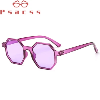 Psacss Altıgen Güneş Gözlüğü Kadın Erkek Lüks Plastik Marka Tasarımcısı güneş gözlüğü kadın Vintage Sunglass oculos de sol feminino
