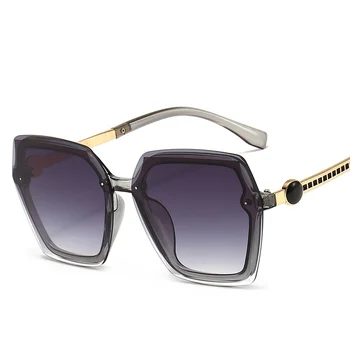 Kare Güneş Gözlüğü Bayanlar Nazik 2022 Vintage Moda Marka Büyük Boy güneş gözlüğü Büyük Çerçeve UV400 Shades Kadınlar İçin Gafas De Sol