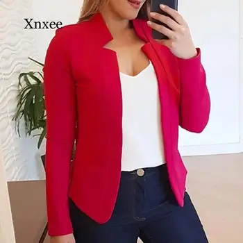 Bahar Yeni Kadın Blazer Ince Uzun Kollu Blazer Katı Ofis Bayan Takım Elbise Ceket Moda Kadın Zarif Temel Mont Sonbahar Giyim