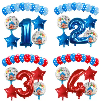 15 adet / takım Plim Palyaço Folyo helyum balonları 30 inç Numarası Hava Globos Çocuk Mutlu Doğum Günü Partisi Süslemeleri Çocuk Oyuncakları Hediyeler