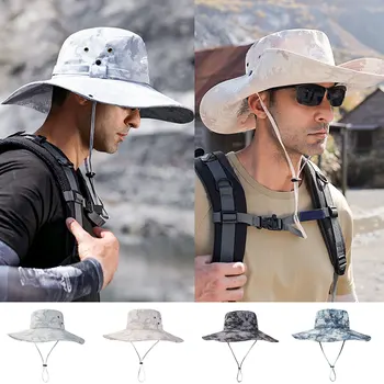 4 renk Kova Şapka Erkekler İçin Geniş Ağız güneş şapkaları İle Erkekler İçin UPF50 UV Koruma Su Geçirmez Fonksiyonu Moda Yaz Balıkçı Şapka