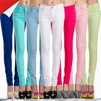 Yeni stil seksi sonbahar bayanlar uzun pantolon yüksek bel streç Pantolon kadın elastik İnce kalem sıska pantolon 20 renkler