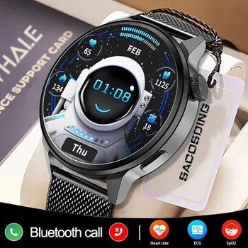 Yeni NFC akıllı saatler Erkek Spor GPS Parça Bluetooth Çağrı Kablosuz Şarj Kalp Hızı EKG akıllı saat Samsung Huawei Xiaomi İçin