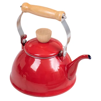 Su ısıtıcısı çaydanlık çay emaye su Stovetop Pot seramik ıslık kahve Vintage paslanmaz kırmızı çelik kaynar ısıtma ısıtıcılar sıcak