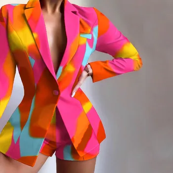 Yeni Varış Kadın Blazer Ceket + şort takımı Iki Parçalı Sonbahar Kış Ofis Ceket Takım Elbise Kadın Moda Ince OL Şort Resmi Seti