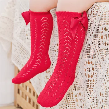 pudcoco 1 Çift Toddlers Yenidoğan Kız Ilmek Uzun Çorap Diz Üzerinde Yüksek Yumuşak Pamuklu Dantel Çorap Nefes Sonbahar Giyim