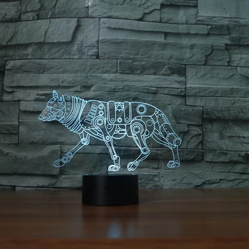 Kurt LED 3D Lamba Hayvan Şekli RGB 3D Gece Lambası Dokunmatik Anahtarı Renkli USB Masa masa lambası Hediye olarak Diş Dekor