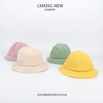 2-5 Yıl çocuklar için şeker Renk Kova Şapka Sonbahar Kış Erkek Kız Sıcak Moda Katı Kap Aksesuarları Çocuk Kafa Takı Hediye