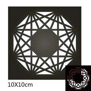 Kesme Ölür Hollow poligon ızgara yeni Metal dekorasyon karalama Defteri kabartma kağıt Yeni zanaat albümü kart yumruk bıçak kalıp 100*100mm