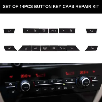 14 adet AC Düğme tamir kiti Araba Klima Kontrol Anahtarı Düğmeleri kapatma kapakları BMW 5/6/7 Serisi F10 F18 F07 F02