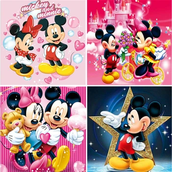 Disney 5d diy elmas boyama sanat kare/yuvarlak rhinestone Mickey serisi mozaik çapraz dikiş yüksek kaliteli ev dekorasyon