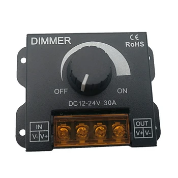 30A / 360W LED Dimmer ayarlanabilir parlaklık lamba ampulü şerit sürücü tek renkli ışık güç kaynağı denetleyicisi