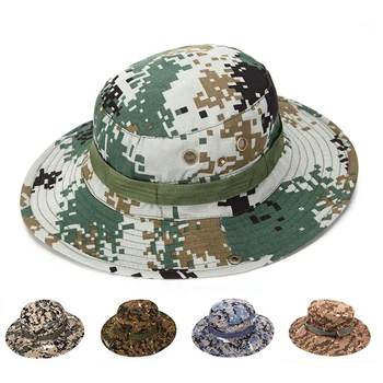 Kamuflaj Kova Şapka Askeri Boonie Şapka Camo Erkekler Katlanabilir Güneş Şapkası Açık Spor güneşlikli kep Kadın Balıkçılık Yürüyüş Avcılık Şapka Yeni
