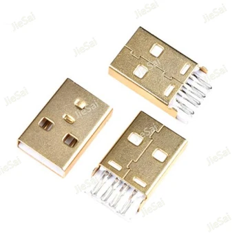 Tip A 4P Düz Kenar Bağlantı Noktası Kuyruk Fişi Elektrik Teli Kablo Konektörü USB Arayüzü Erkek ve Dişi Soket