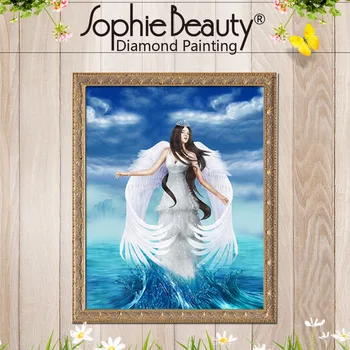 Sophie Güzellik Diy Elmas Boyama Çapraz Dikiş El Sanatları Mozaik Nakış Boncuk Melek Okyanus Yağlıboya Kakma İşi Sanat