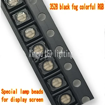 100 ADET 3528 renkli siyah yüz 3528RGB 1210 tam renkli LED ışıklar kırmızı mavi yeşil üç renkli Guoxing tüm siyah yüz RGB
