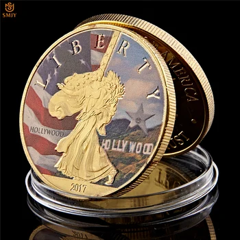 ABD özgürlük heykeli Los Angeles Hollywood Film Dağ Altın Hatıra Sikke Ve Hediye Koleksiyonu