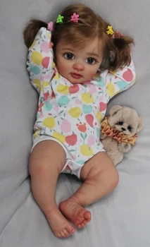 NPK 40 CM Sevimli Yeniden Doğmuş Bebek Kız Bebek Layla Gerçekçi 3D Boyama Damarlar ile Çoklu Katmanlar Hediyeler Yetişkinler için yeniden doğmuş bebek