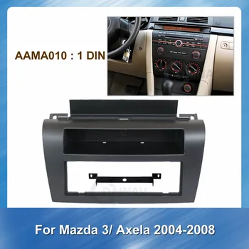 1 Din Araba Stereo Radyo Fasya Paneli Plaka Trim Kiti Çerçeve Mazda 3 Axela 2004-2008 İçin Araba Oto Multimedya fasya Ses Çerçeve
