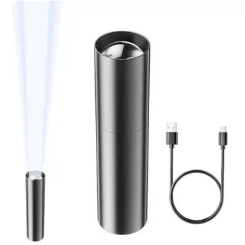 Mini Kamp flaş ışığı Alüminyum Alaşımlı Aydınlatma flaş ışığı İle Lityum pil Kapalı Açık USB Şarj Cep