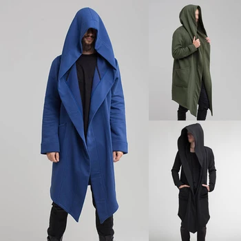 2021 Erkek kapüşonlu eşofman üstü Siyah Hip Hop Manto Hoodies Moda Ceket uzun Kollu Pelerin Palto Dış Giyim Sıcak Satış