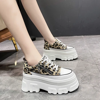 Tasarımcı Ayakkabı Kadın Sneakers Moda Rahat Yükseklik Incresing 7 cm Tıknaz Kanvas Ayakkabılar Platformu Chaussure Femme