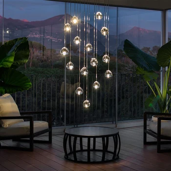 Modern K9 Kristal LED avize meteor lamba villa oturma odası yemek odası merdiven Cafe Otel alışveriş merkezi lüks ChandelierCD