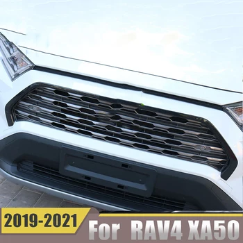 Toyota için RAV4 RAV 4 2019 2020 2021 2022 XA50 Araba Ön Tampon Hava Izgaraları LOGO Çerçeve Dekorasyon Trim Sticker Kapak Aksesuarları