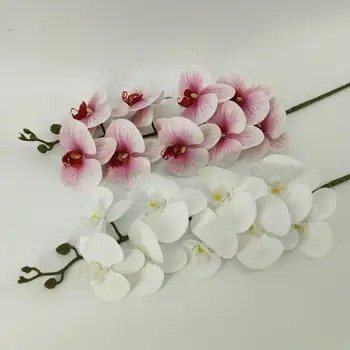 Ev dekorasyonu'ten ev dekorasyonu'de SPR Ücretsiz kargo tek gerçek dokunmatik PU kelebek orkide buketi düğün masa centerpieces çiçekler parti