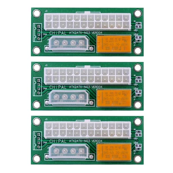 3 Adet 24 Pin 4Pin ATX Güç Kaynağı Sync Senkron Marş genişletme kartı Çift PSU Adaptörü Btc Madenci