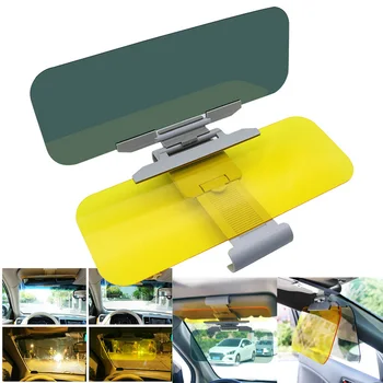 2 in 1 Araba Güneşlik HD Anti Güneş ışığı Göz Kamaştırıcı Gözlüğü Gündüz Gece Görüş Sürüş Ayna araç ön camı Genişletici