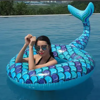 Dev Denizkızı yüzme simidi Yaz şişme havuz yatağı hava yatağı Şezlong Su parti oyuncakları Boia