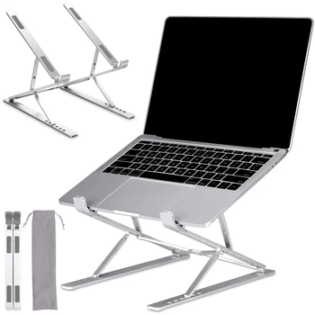 Laptop standı, İki Katmanlı 6 + 9 Ayarlanabilir Yükseklik dizüstü bilgisayar tutucu, Tamamen Katlanabilir taşınabilir dizüstü Tutucu Yükseltici