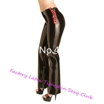 Kadın Siyah Lateks Pantolon dizeleri ile Kauçuk Pantolon Kadın Kulübü Parti Giyim striptizci giysi legging Fiş Boyutu