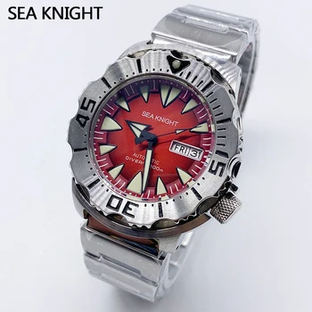 Deniz şövalye Canavar Otomatik İzle Erkekler Japonya NH36A mekanik saatler Safir Kristal C3 ışık 20ATM Su Geçirmez Dalış İzle