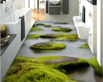 beibehang Büyük baştan çıkarıcı üç boyutlu duvar kağıdı nehir taşı yosun oturma odası yatak odası banyo pvc 3D zemin papier peint