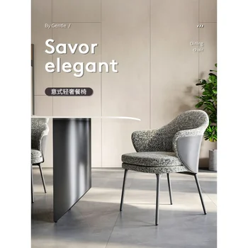İtalyan ışık lüks tasarımcı yemek sandalyesi minotti minimalist tasarımcı orijinal villa büyük düz yemek masası ve sandalye kombinasyonu
