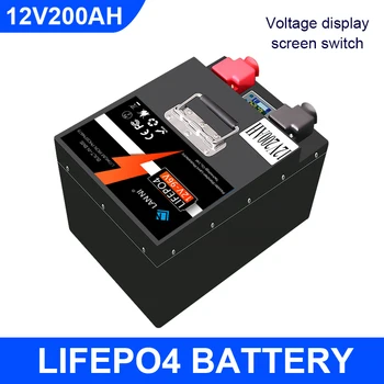 12V 200Ah LiFePO4 Pil Lityum Demir Fosfat Pil Dahili BMS / Bluetooth Güneş Enerjisi Sistemi İçin RV Ev Trolling Motor