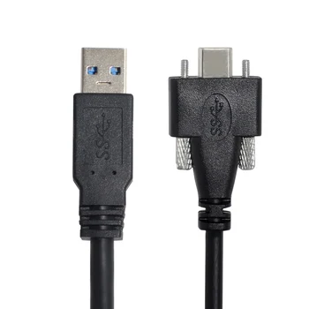 CYSM 5 Metre USB 3.1 Tip-C Çift Vidalar Kilitleme Standart USB3. 0 Veri Kablosu