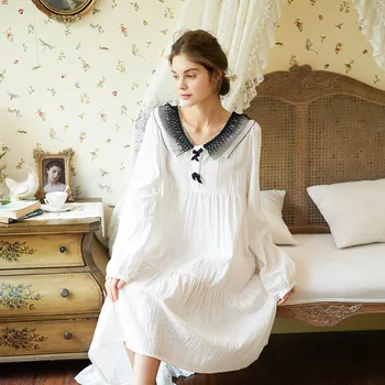Tülin FashionWomen Gecelik Yumuşak Uyku Elbise Pijama Gecelik Samimi İç Çamaşırı Sonbahar Yeni Salon Giyim Ev Sabahlık