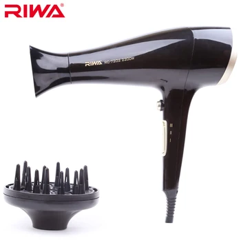 RIWA Hafif Kolu Saç Kurutma Makinesi 2200 W Yüksek Güç Saç Kurutma Makinesi Şekillendirici Difüzör Şekillendirici Aracı Düşük Gürültü saç üfleme makinesi RC-7202