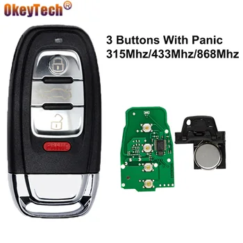 OkeyTech 3 + 1/4 Düğmeler 315/433/868MHZ Akıllı Uzaktan Kumanda Araba Anahtarı Fob Audi A4 A5 Q5 A4L A4L A6 A7 A8 RS4 RS5 S4 S5New Tarzı