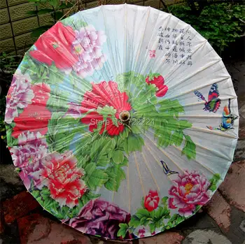 Ücretsiz kargo çin geleneksel el yapımı yağlı kağıt şemsiye kelebek uçan şakayık şemsiye hediye klasik şemsiye