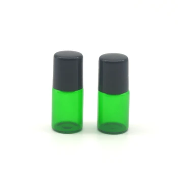 1 adet Doldurulabilir Yeşil Cam Silindir Şişe Paslanmaz Çelik Rulo ile Küçük uçucu yağ Roll-on 2ml Parfüm Örnek Flakon
